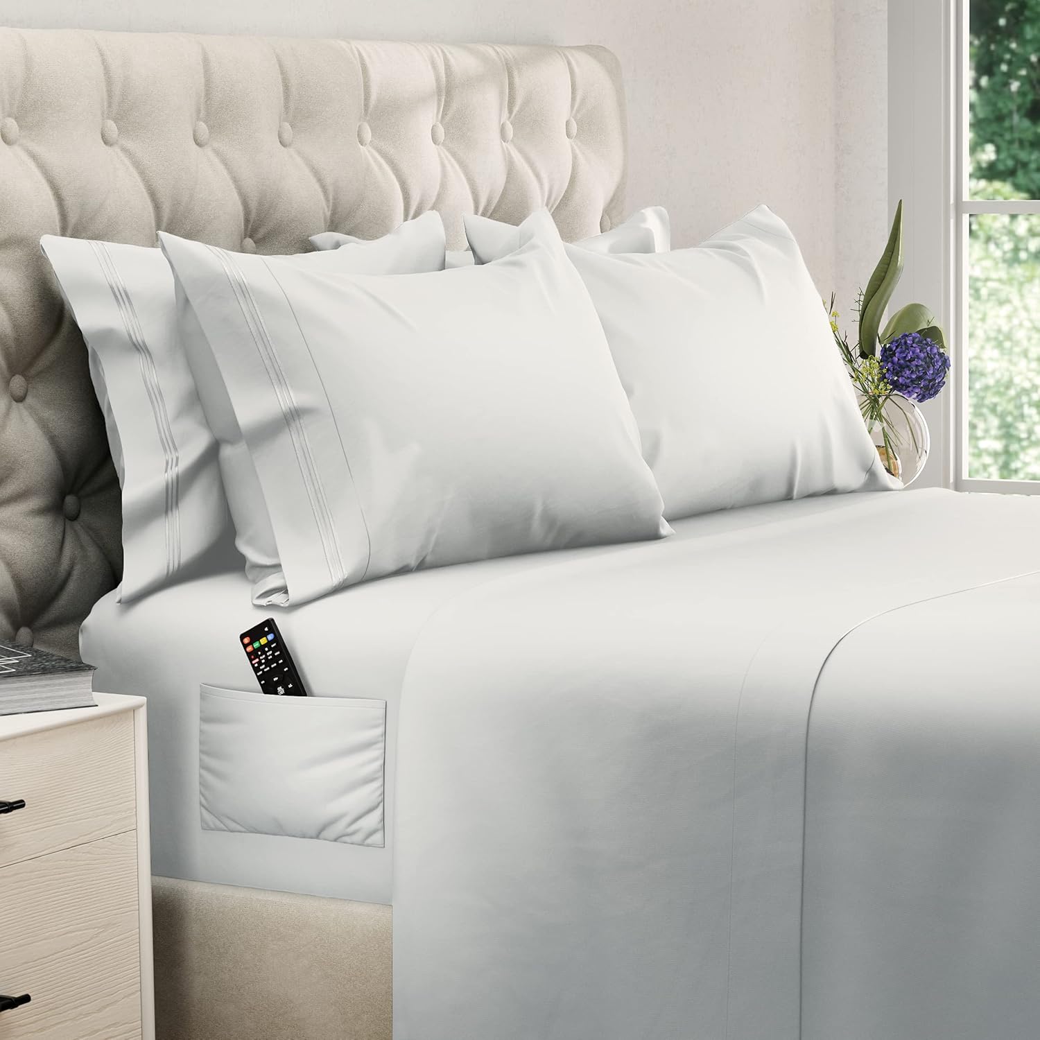 DREAMCARE Full Size Bed Sheet Set - Soft, Cooling, Deep Pocket