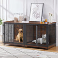 71 Dog Crate Furniture for 2 Large Medium Dogs, XXL Wooden Indoor