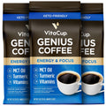 Genius Ground Keto Coffee with Turmeric and MCT Oil for Energy