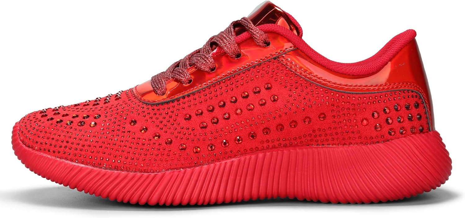 BELOS Women's Glitter Shoes Sparkly Lightweight Casual Tennis