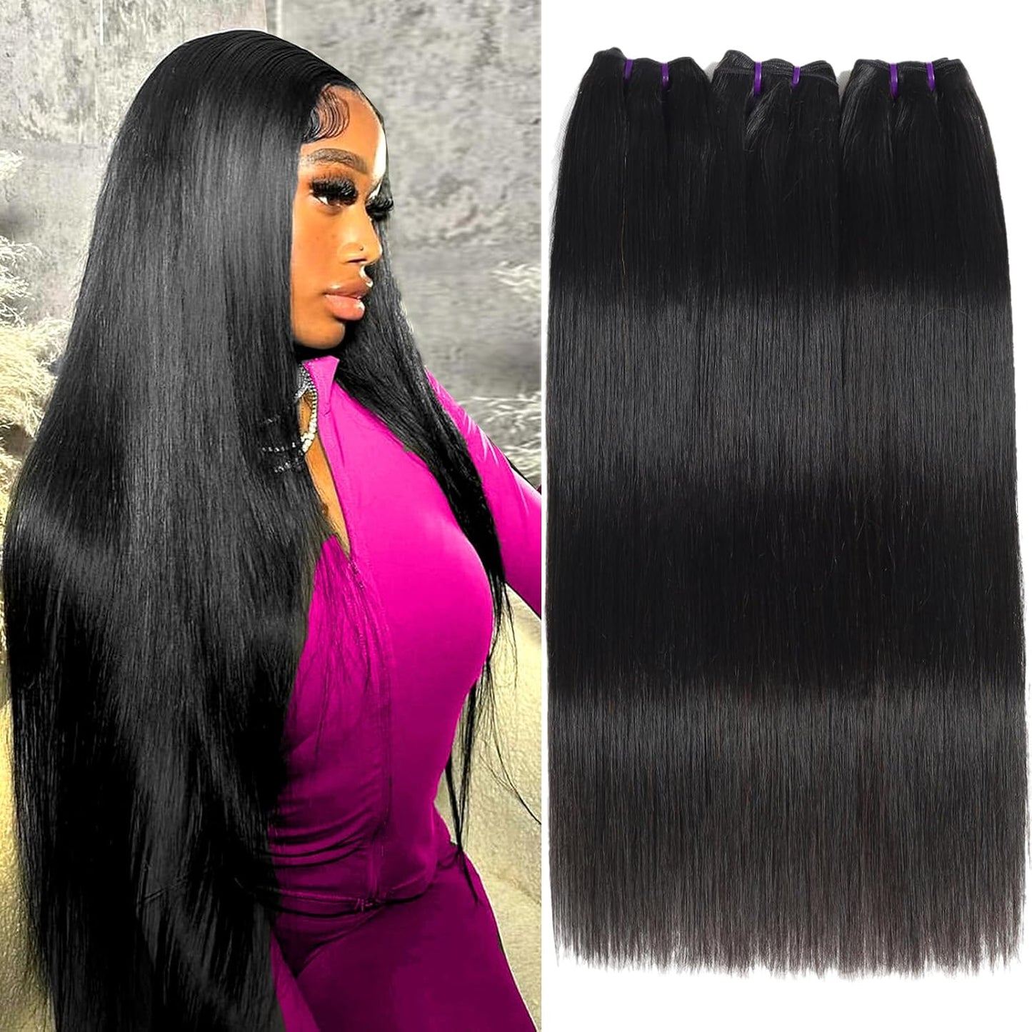 Beauty Queen 20 Inch 16A Grade Straight Human Hair Bundles