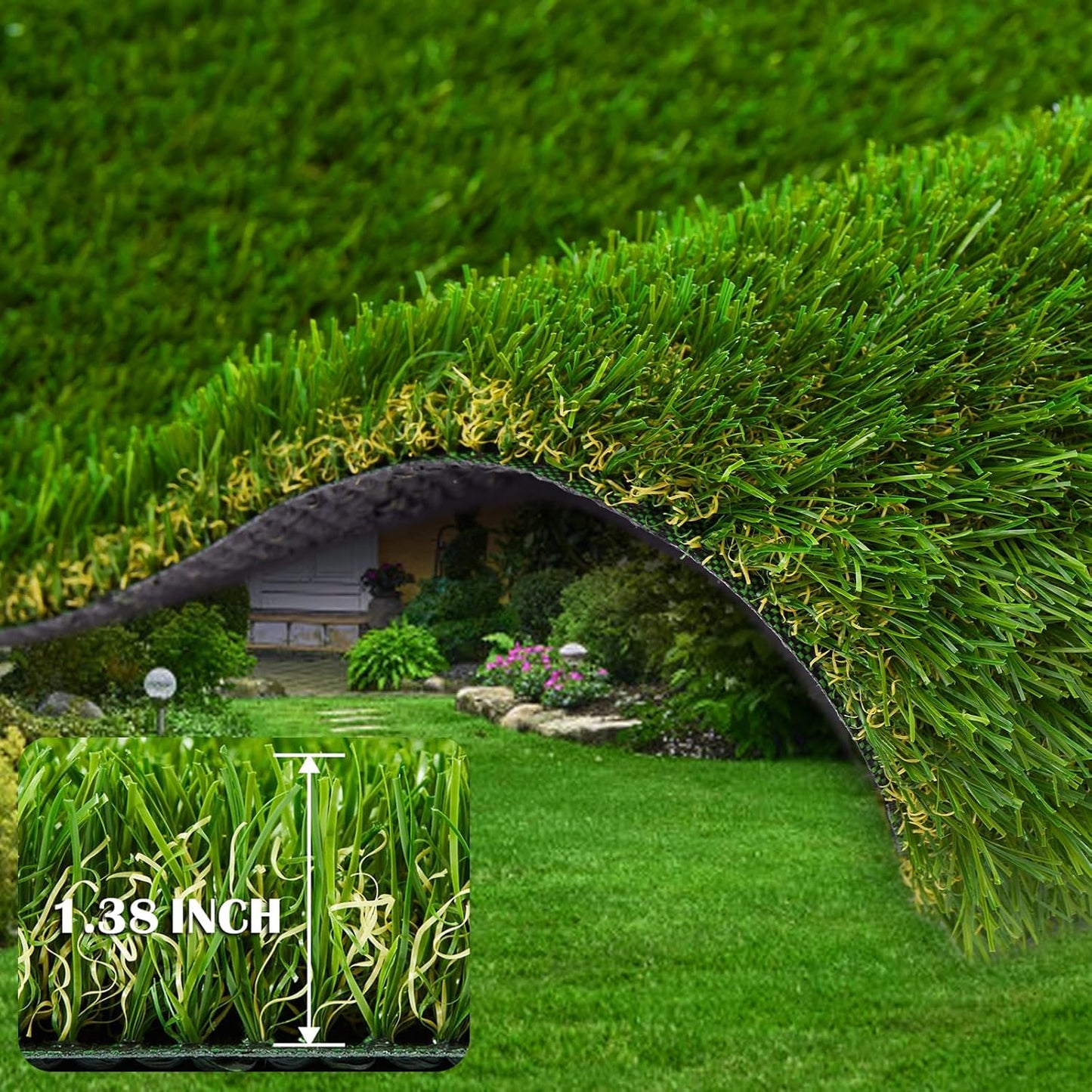 ZGR Artificial Grass Rug 12 FT x 81 FT for Indoor Outdoor Use