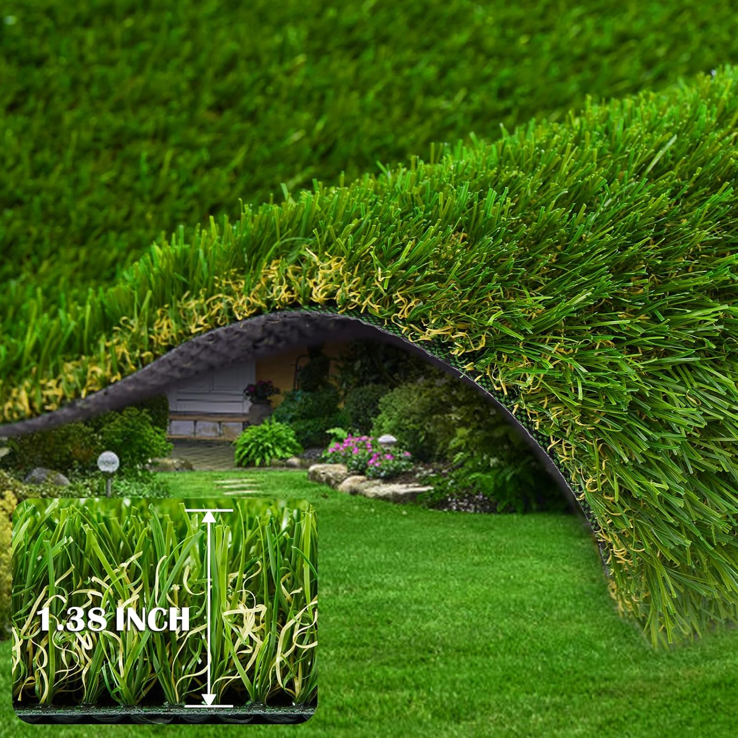 ZGR Artificial Grass Rug 12 FT x 82 FT for Indoor Outdoor Use