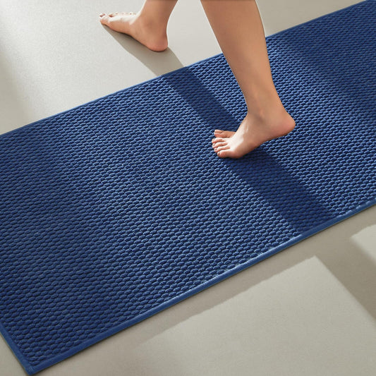 Bathroom Runner Rugs Non Slip Quick Dry Navy Blue 24x70 for Luxury