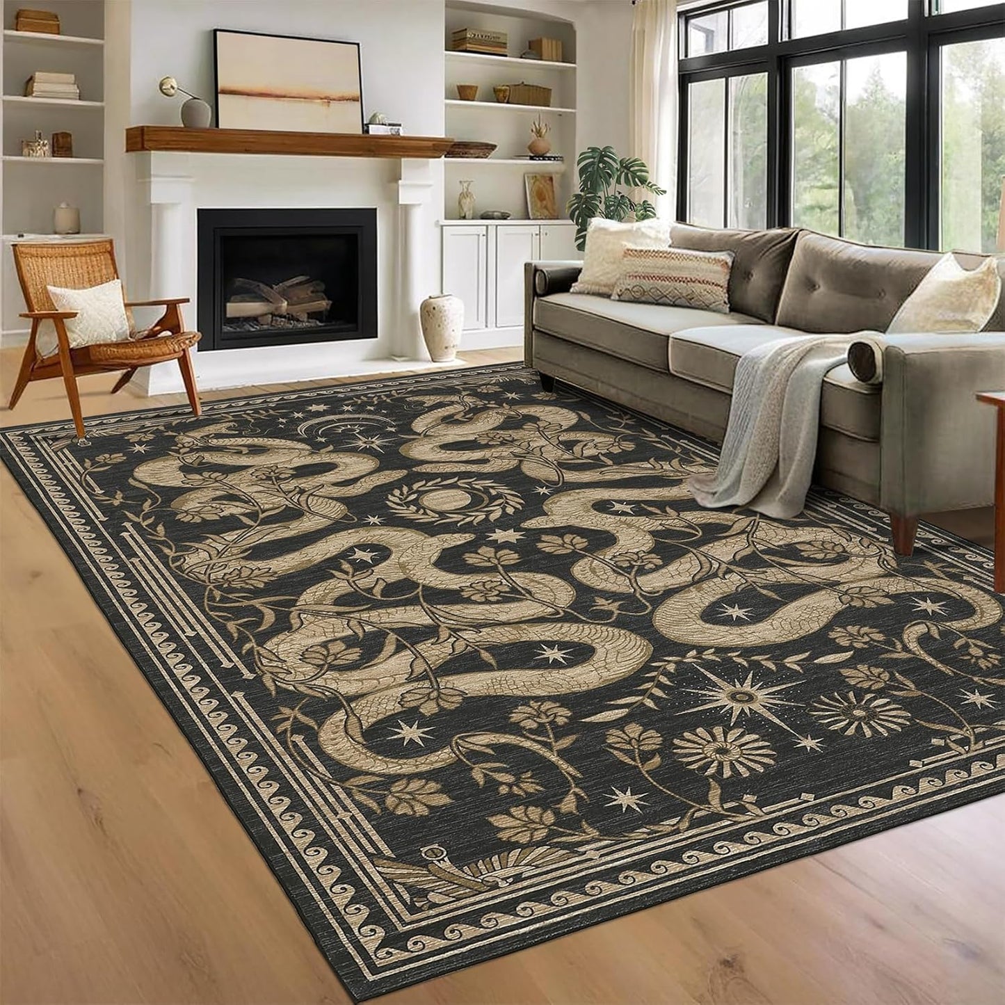 Stylish Snake 8 x 10 Rug for Living Room and Bedroom Decor