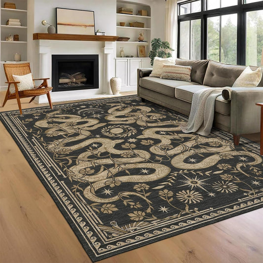 Stylish Snake 8 x 10 Rug for Living Room and Bedroom Decor