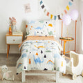 Cotton Toddler Bedding Set Dinosaur Theme - Soft 4-Piece