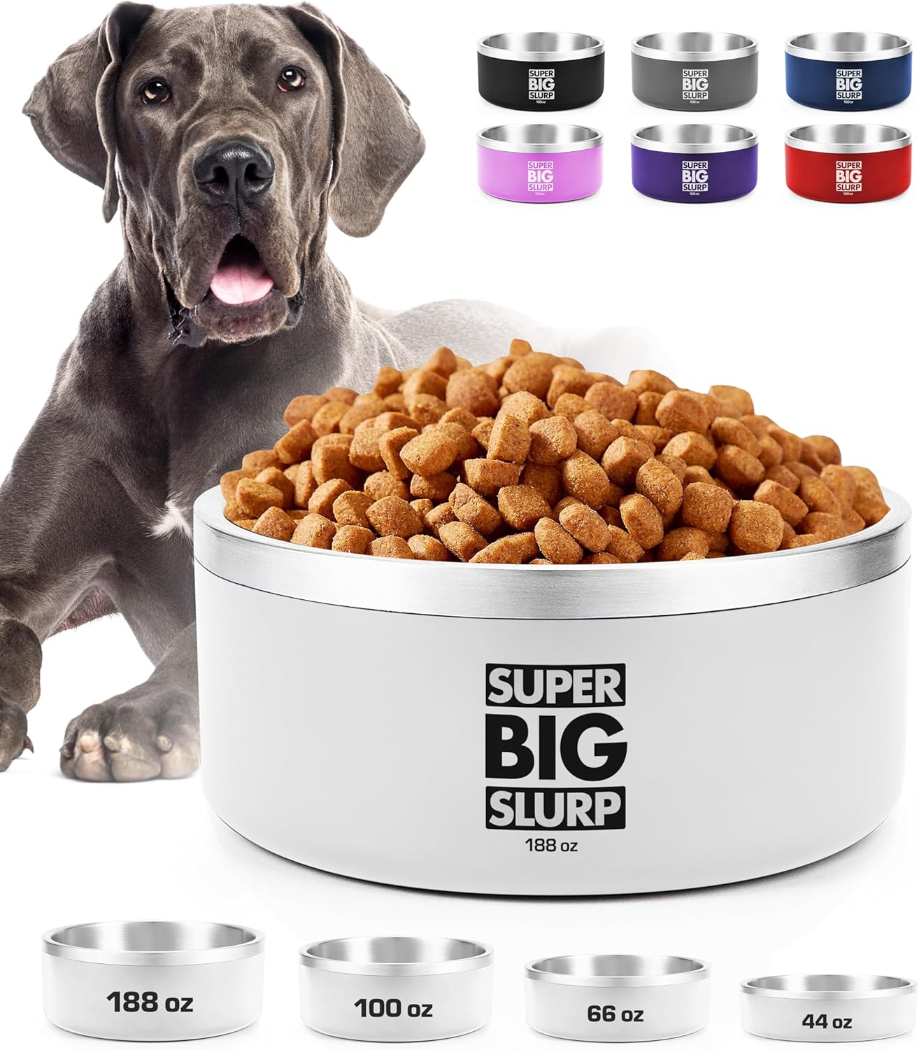 Heavy Duty Insulated Dog Bowl for Large Dogs by Tuff Pupper