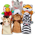 Safari Buddies Hand Puppets Set of 6 - Soft Plush Animal Puppets