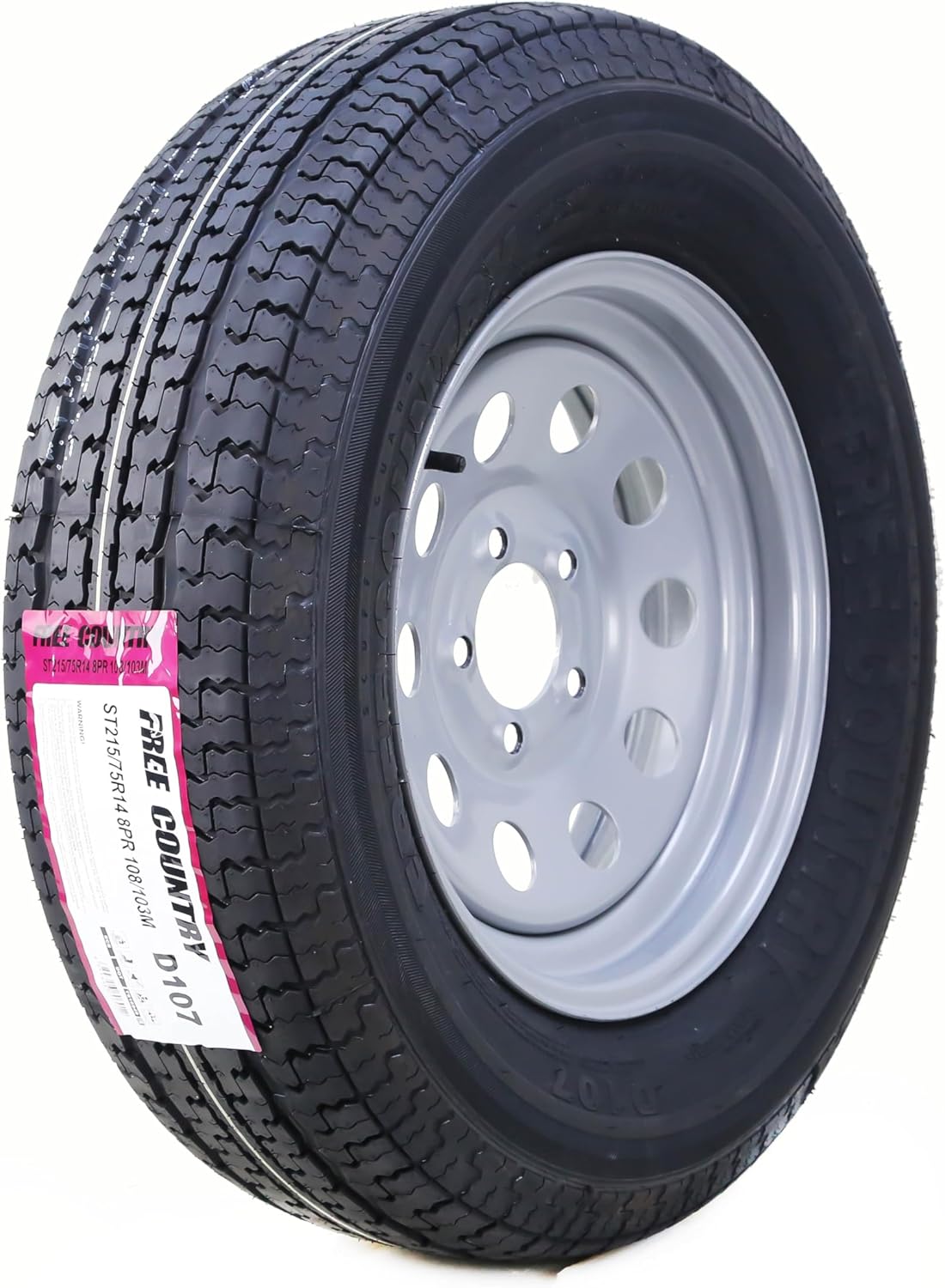 Free Country Trailer Tire Wheel Assembly ST215/75R14 for Safety