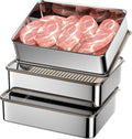 3pcs Stainless Steel 304 Food Storage Containers with Lids - Durable
