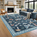 Mushroom Washable Rug 9x12 Area Rug for Living Room Comfort