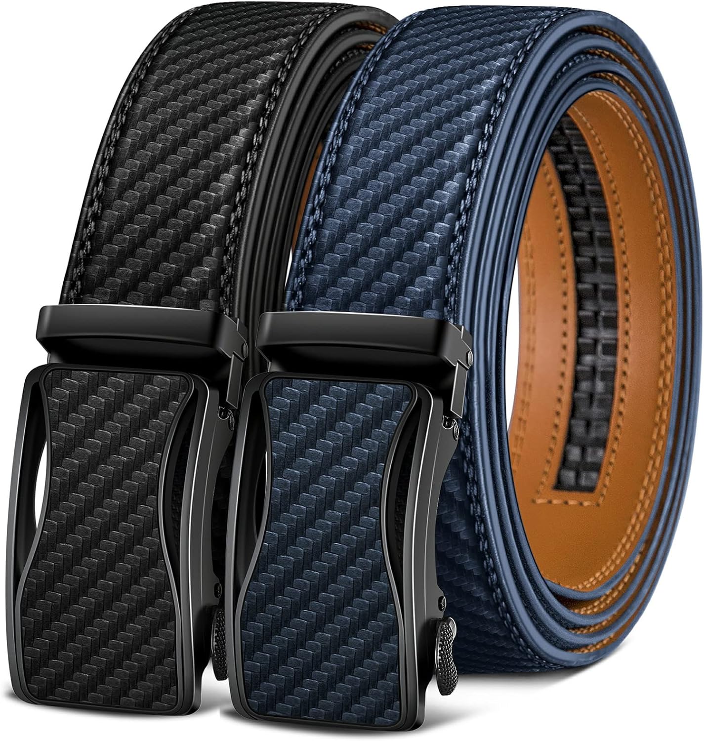 KEMISANT Mens Ratchet Belt - Adjustable Sliding Dress Belt