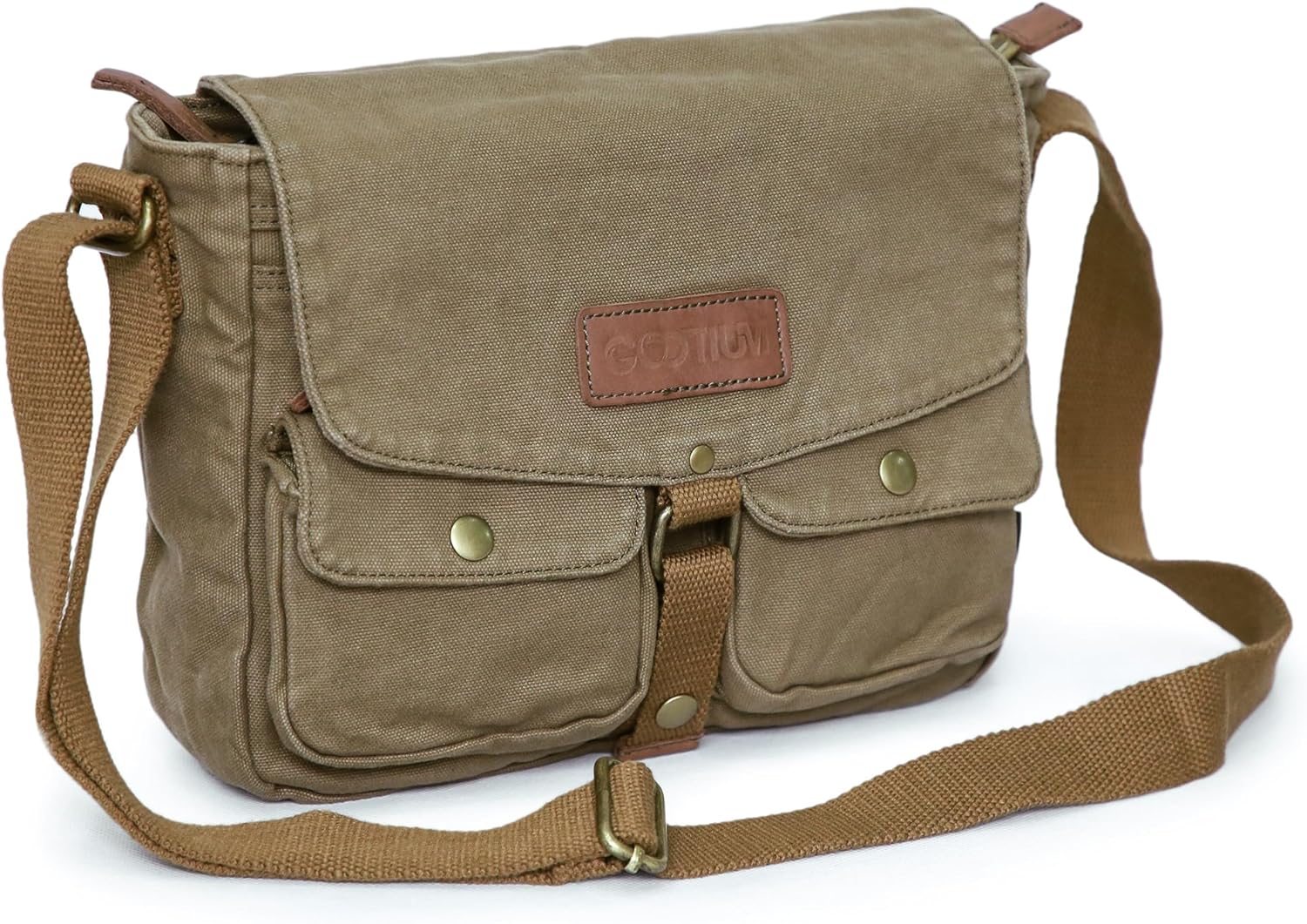 Gootium Canvas Messenger Bag - Vintage Crossbody Satchel Style