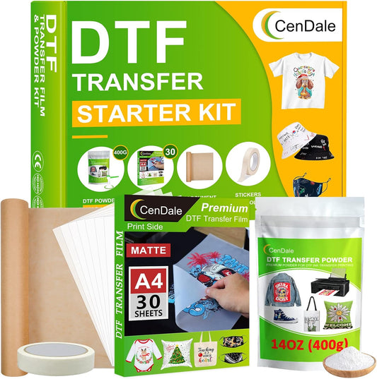 CenDale DTF Transfer Kit - Vibrant Transfers on Any Fabric!