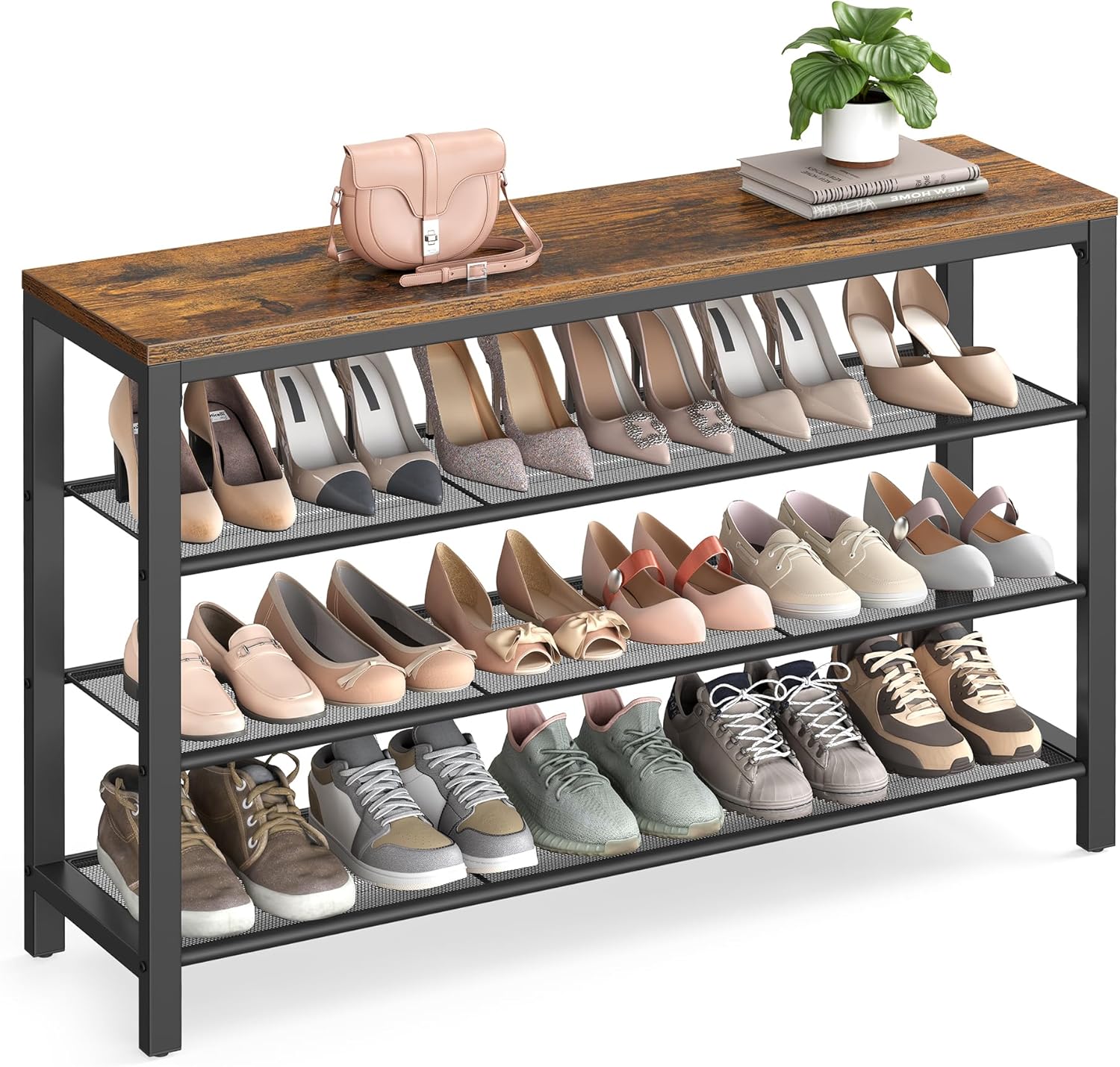 VASAGLE 4 Tier Shoe Rack Organizer for Closet and Entryway