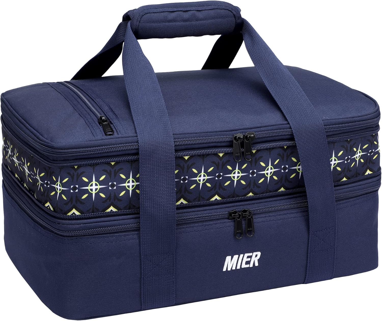MIER Insulated Double Casserole Carrier for Potluck Parties