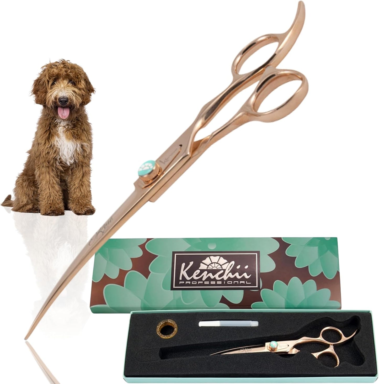Kenchii Rose Dog Grooming Scissors for Precision Grooming
