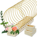 FoldTier 24 Pcs Metal Floral Hoop Centerpiece with Stand - DIY Table
