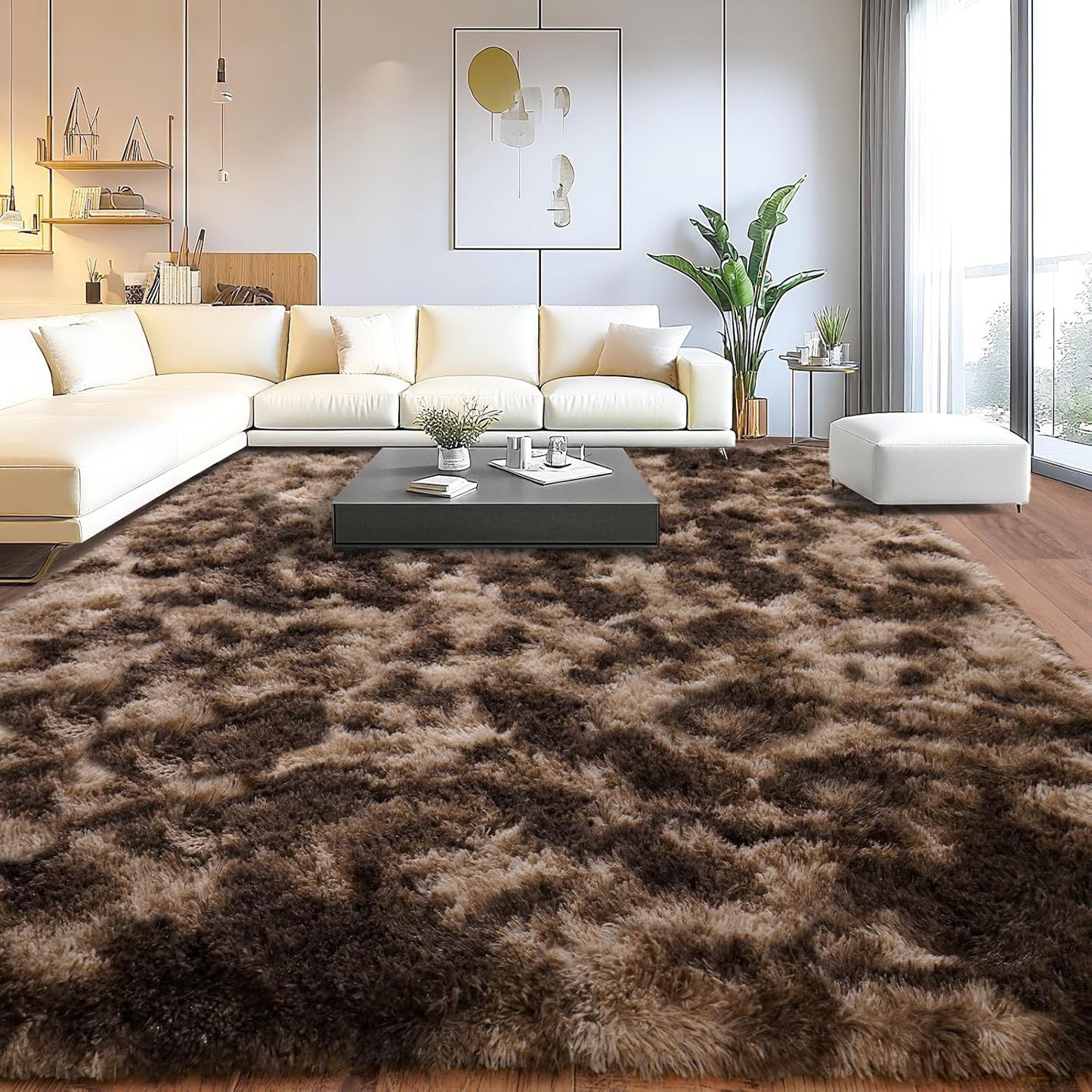 Upgrade Non-Slip Plush Rugs for Living Room - Soft Shaggy Carpets