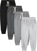 Kids' Cotton Sweatpants 4 Pack for Sports and Leisure