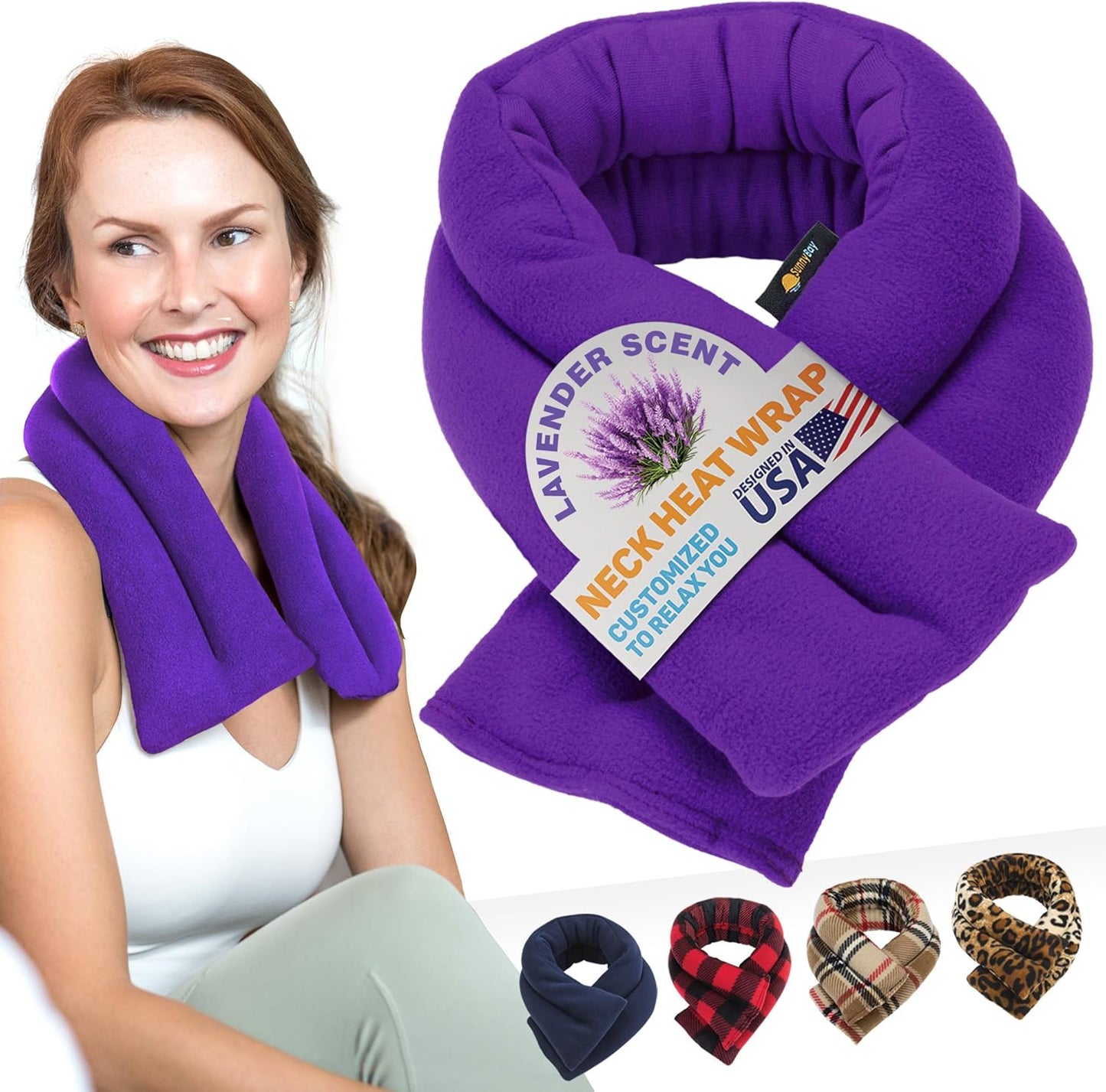 Lavender Aroma Heat Wrap for Neck & Shoulders by SunnyBay