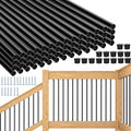 36 in Aluminum Round Deck Balusters 101 Pack - Durable Black Rail
