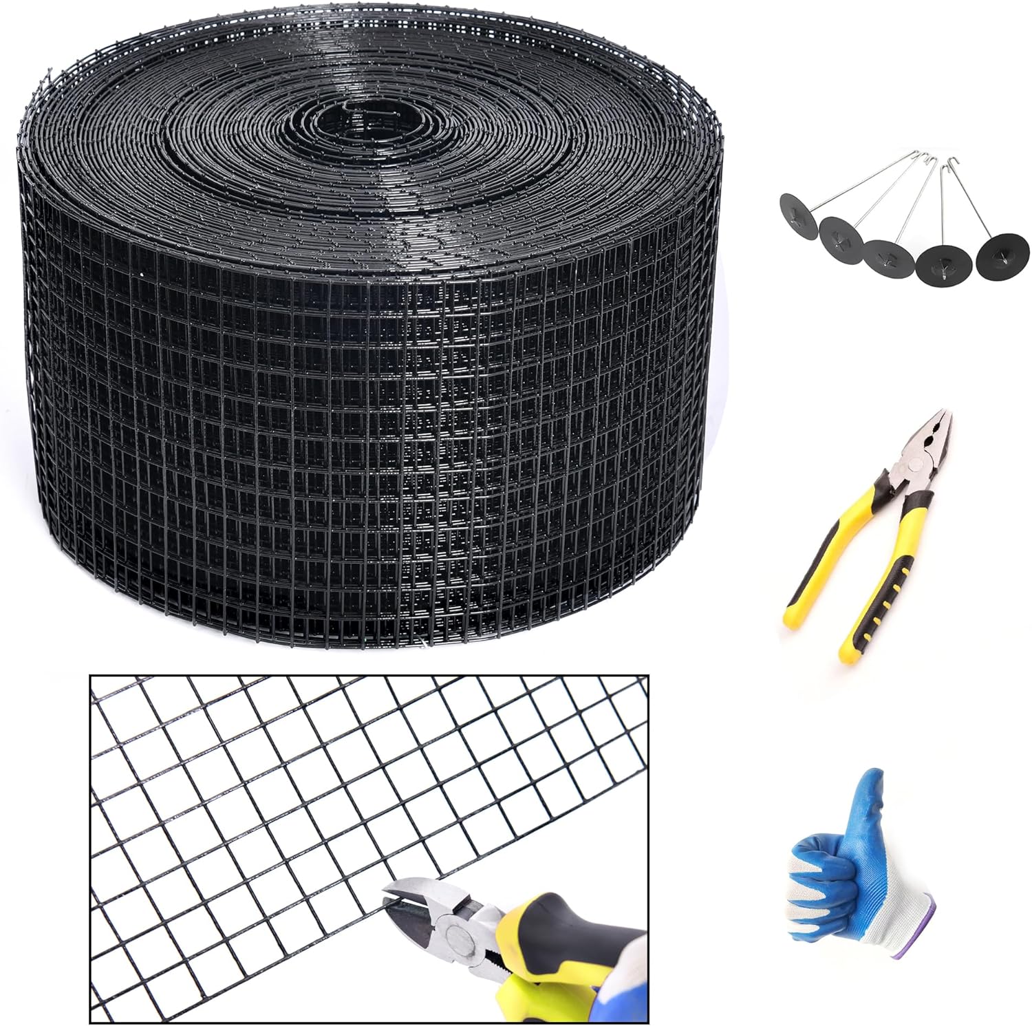 YESON Solar Panel Guard Kit: 8in X 100ft PVC Coated Mesh Roll