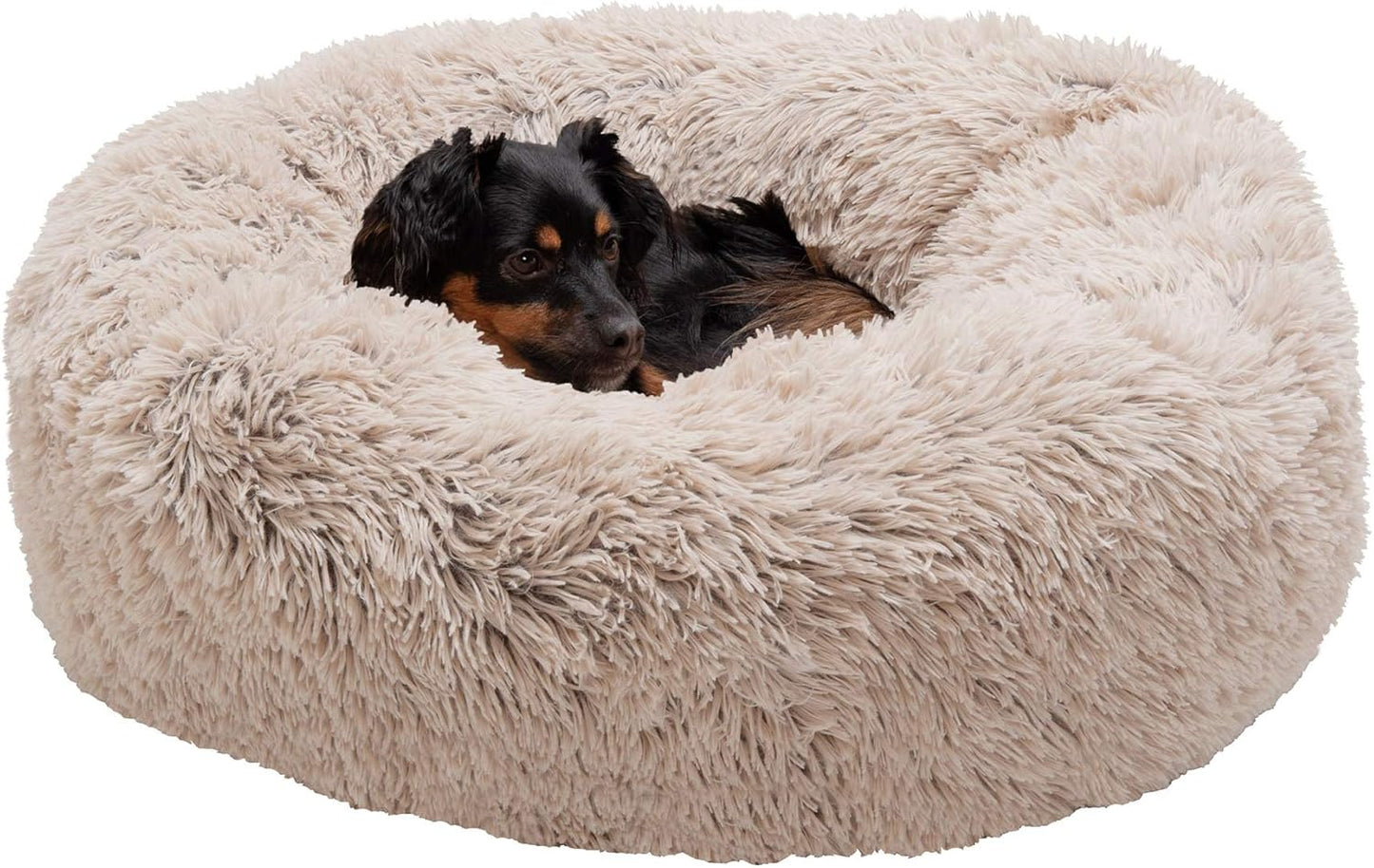 Furhaven 30in Round Calming Donut Dog Bed for Small Dogs