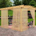 Waterproof Sheer Patio Curtains Set of 4 Panels for Outdoor Use
