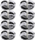 Chunky Chenille Yarn 8 Pack Black and White Gray - Soft 28 yd Skeins