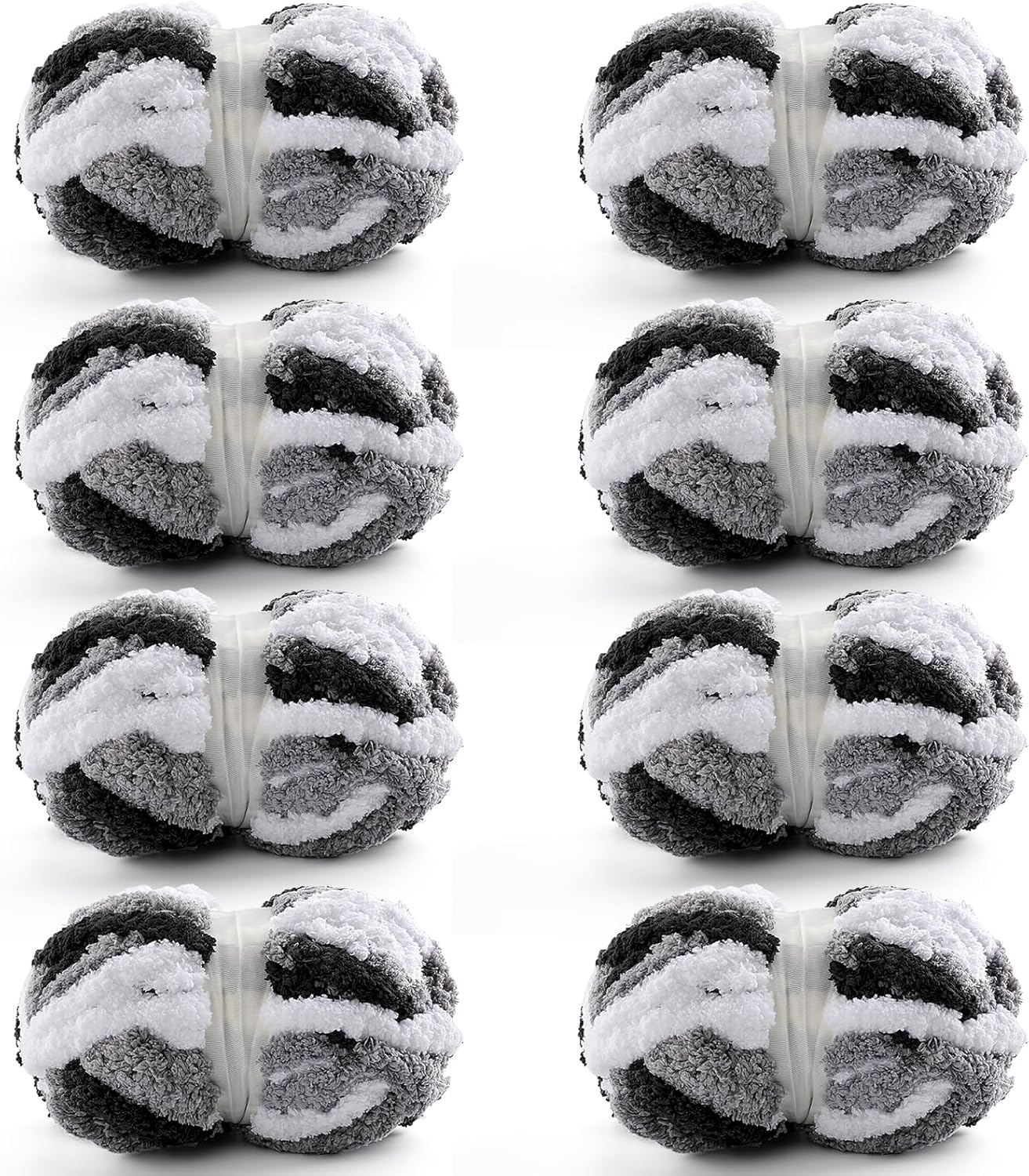 8 Pack Chunky Yarn for Crocheting, Soft Chenille Yarn