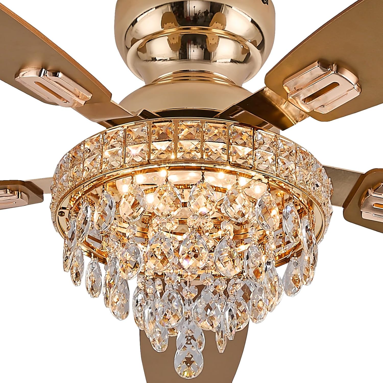 Crystal Ceiling Fan Fandelier with Lights for Modern Spaces