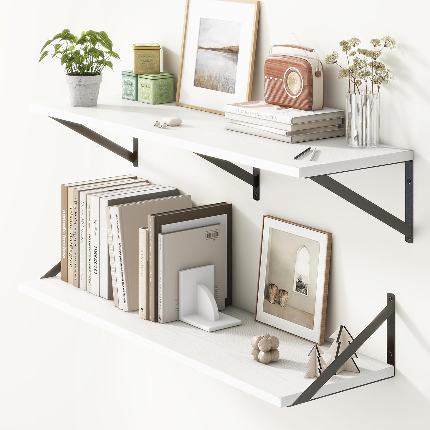 36W x 10D Floating Shelves for Rustic Home Decor and Storage