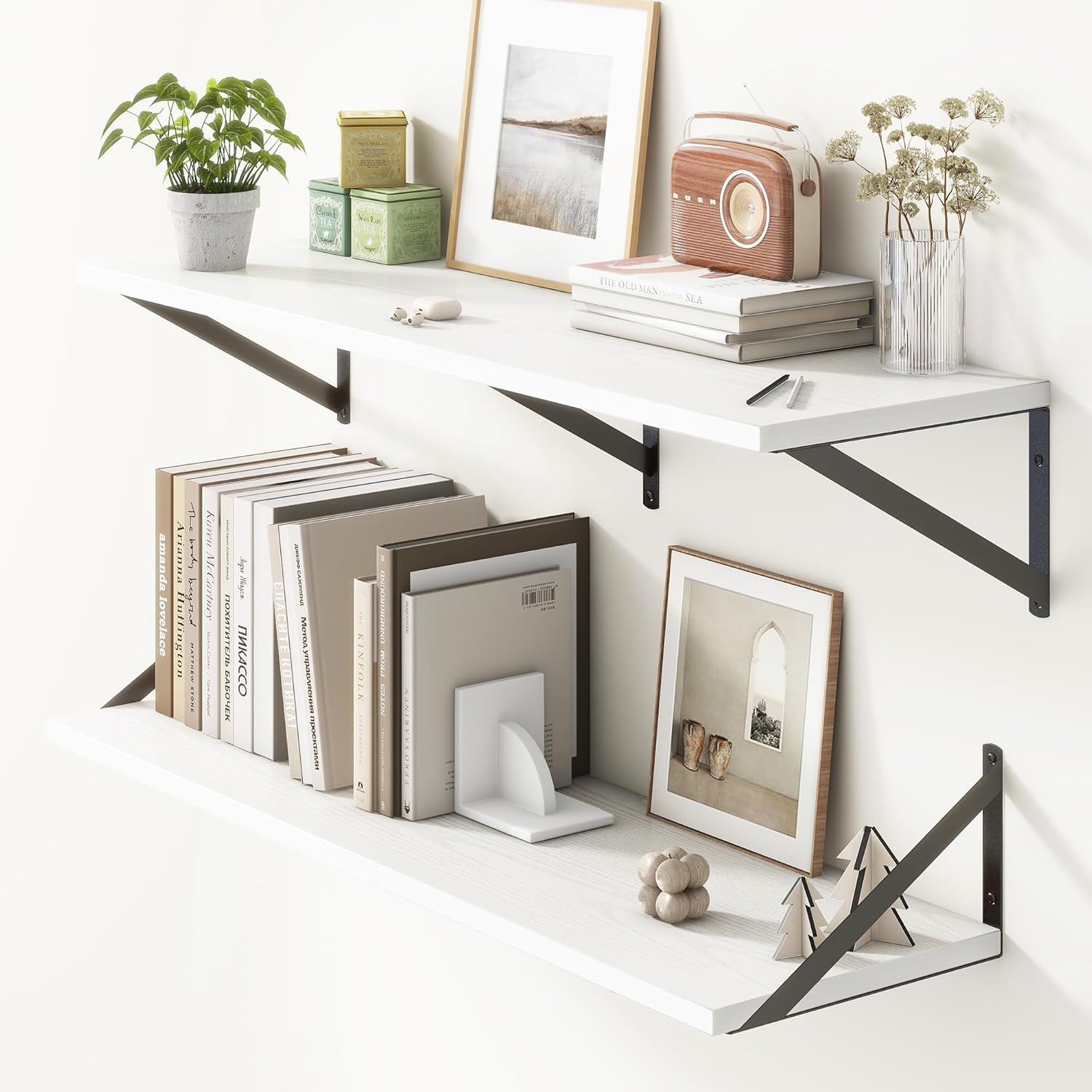 36W x 10D Floating Shelves for Rustic Home Decor and Storage