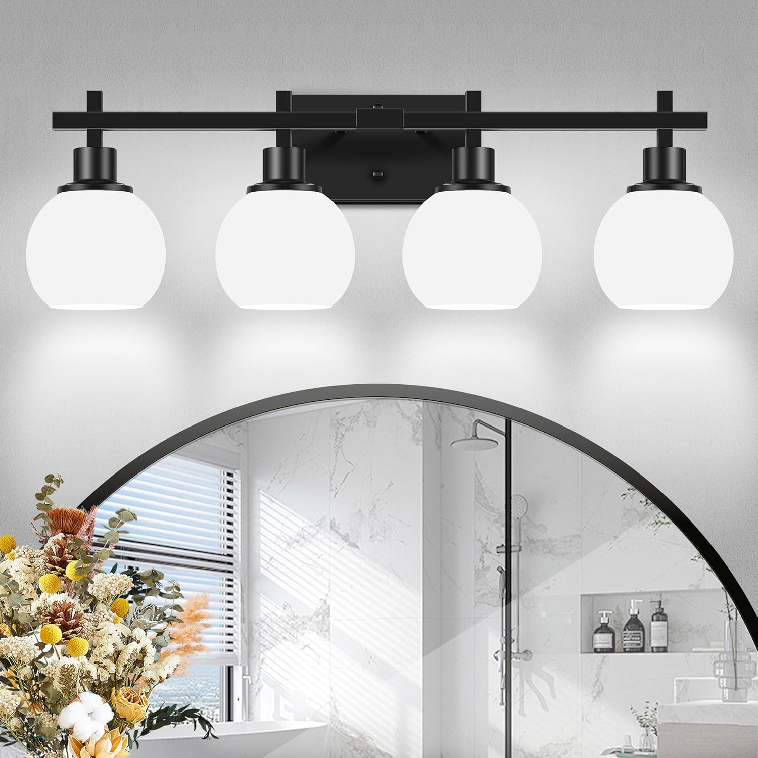 4-Light Modern Vanity Lighting Fixtures for Elegant Bathrooms
