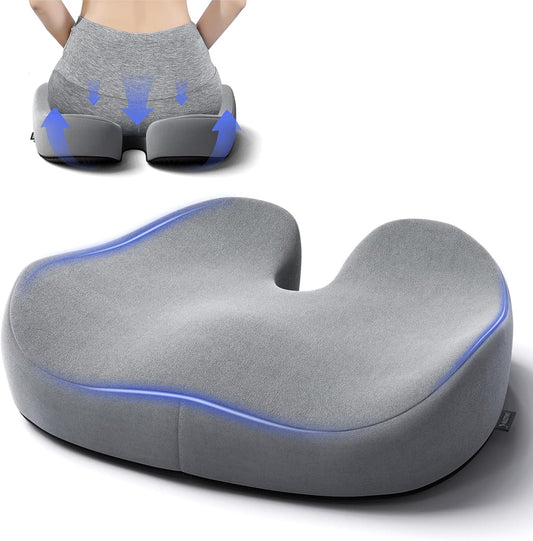 Memory Foam Butt Relief Cushion - XL Size (Dark Grey)