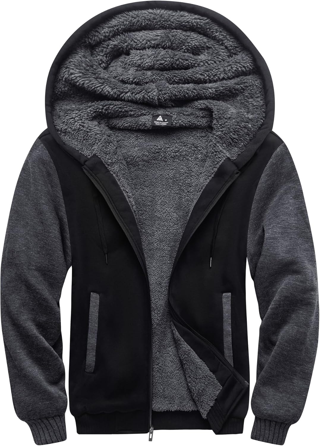 SCODI Heavyweight Fleece Hoodie for Men - Warm Full Zip Jacket