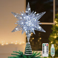 Christmas Star Tree Topper 11 in Multilayer Hexagonal - Remote Timer