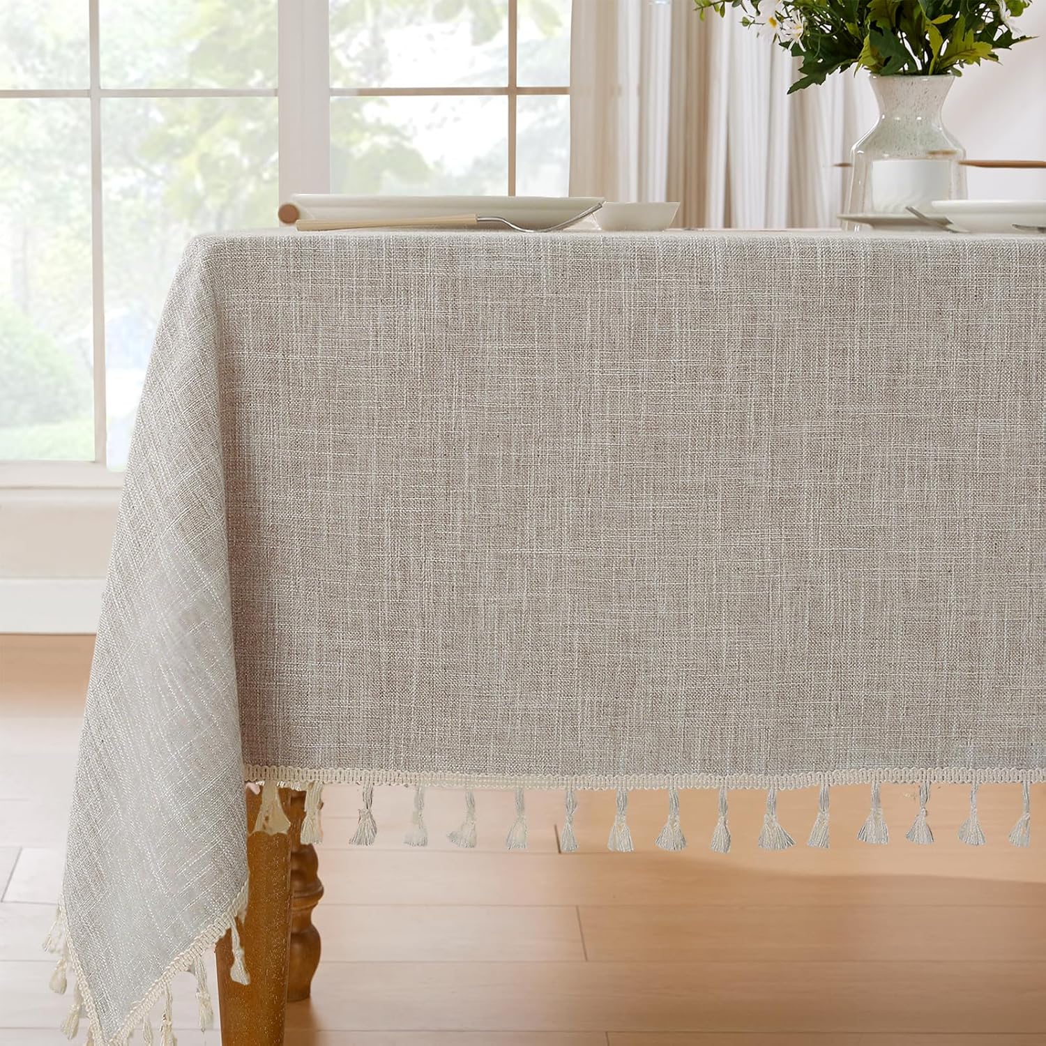 JIALE Textured Tablecloth for Kitchen and Dining, 55x106 in