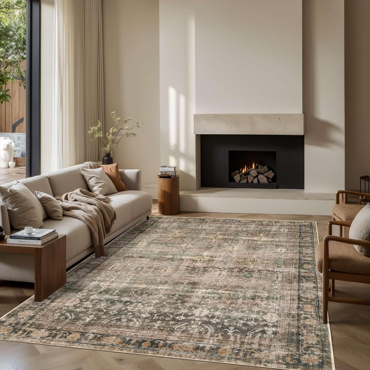 6x9 Area Rugs for Living Room Bedroom - Vintage Boho Design