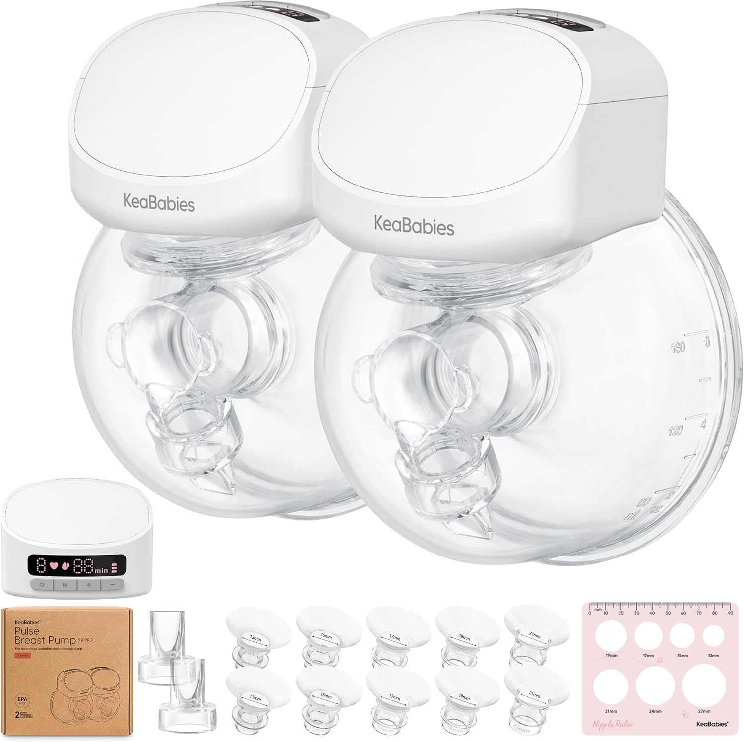 KeaBabies Hands Free Breast Pump - Portable & Quiet Double Pump