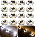 Solar Driveway Dock Lights Waterproof 16 Pack - Dual Color LED Pathway