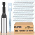 250 Pcs Eye Lag Screws with Driver Set - Quick Install Kit