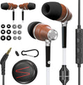 Symphonized Wooden Airtube EMF Earbuds - 3D Sound, Mic & Volume