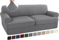 T Cushion Sofa Slipcovers 3 Piece Stretch Cover - Dove