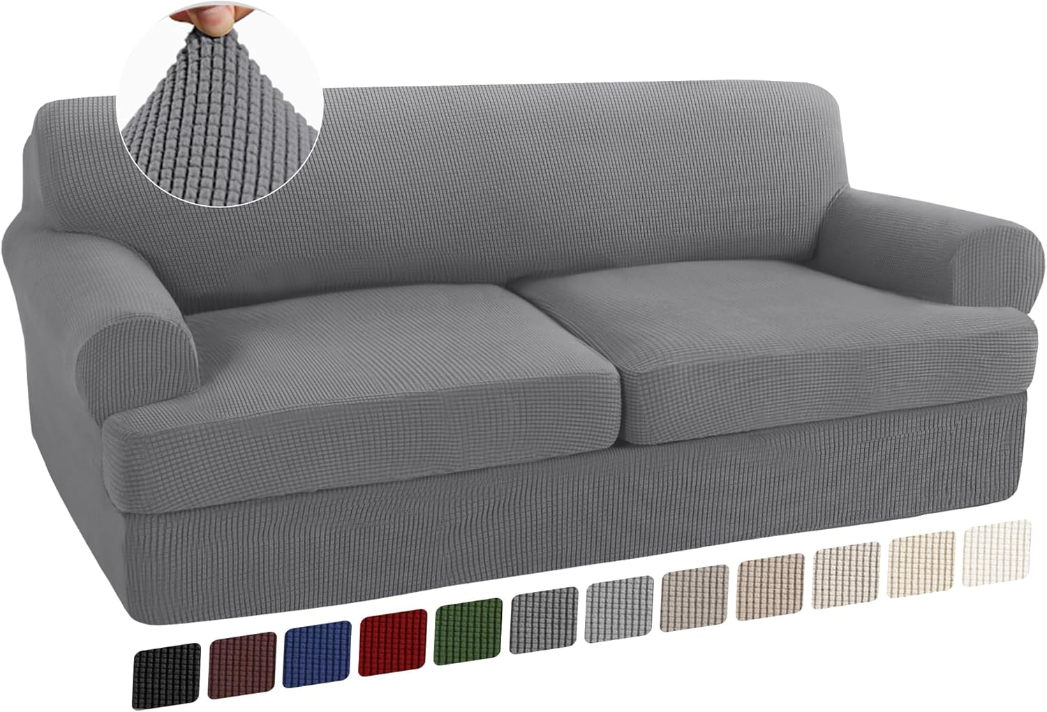 Turquoize 3 Piece T Cushion Sofa Slipcovers for Perfect Fit