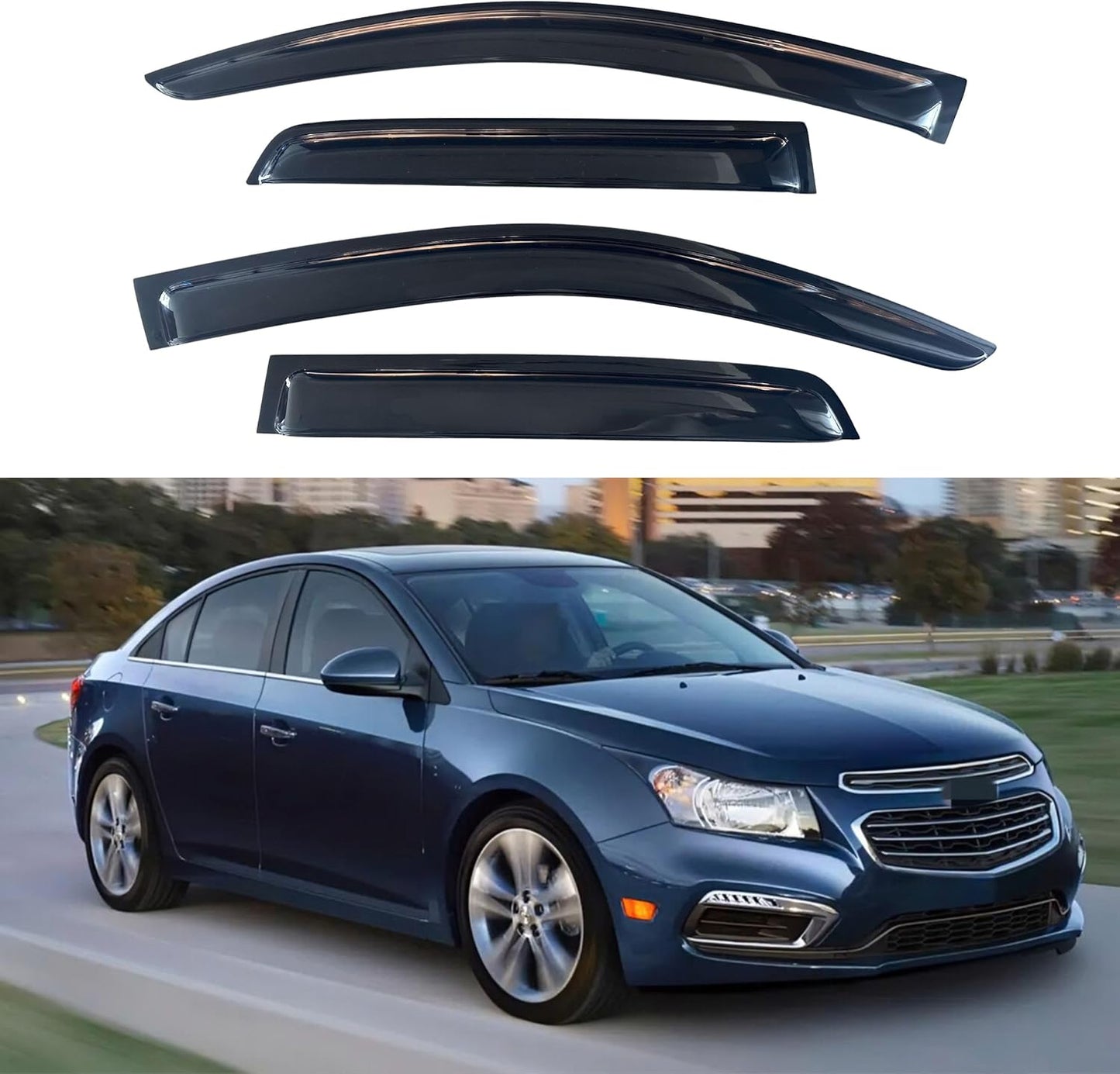 IG Window Visor for Chevy Cruze 2011-2016, Durable Rain Guard