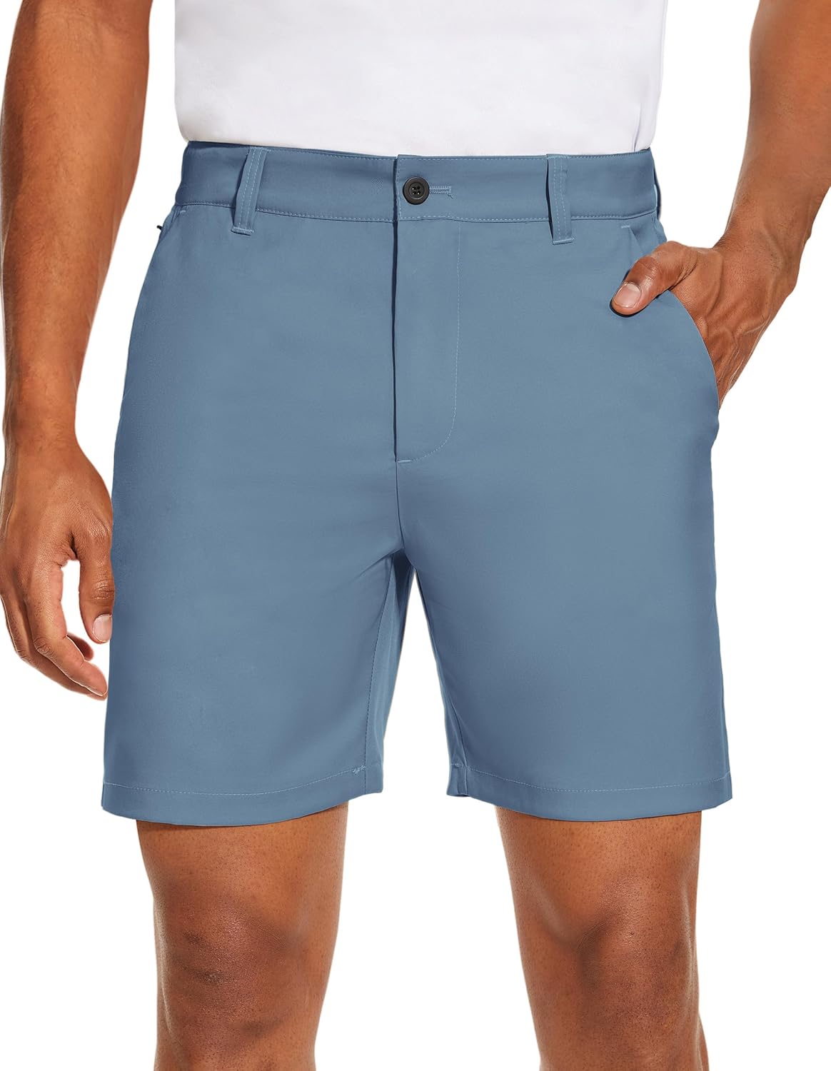 PULI Men's Golf Dress Shorts Lightweight Quick Dry Chino 7 Inch