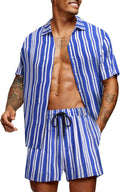 Men's Hawaiian Matching Set - Lightweight Floral Two Piece Beach